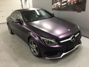 Mercedes C Coupe Wrap Mat Paars Matt Midnight Purple Metallic-4
